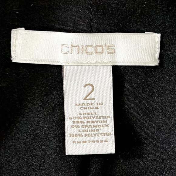 Chico's Vest Size 2 (12) Black Tuxedo Style Lapel - Picture 11 of 14